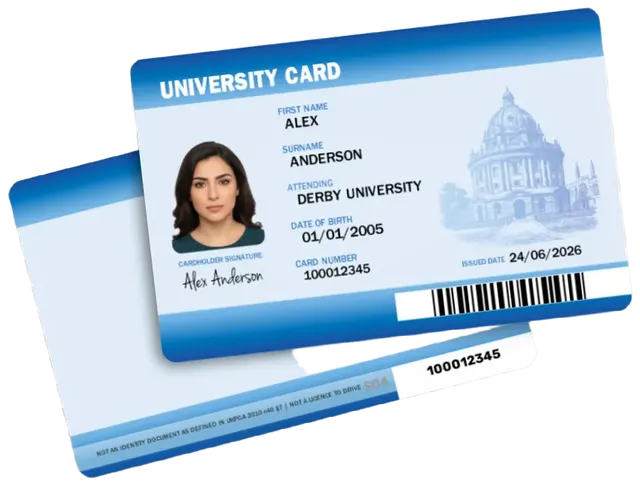 University Student Card — premium PVC novelty card